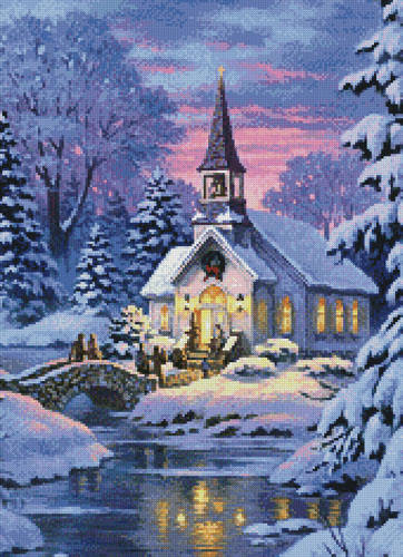 cross stitch pattern Country Church (Crop)