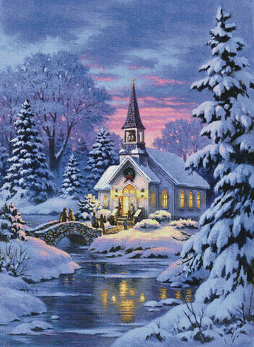 cross stitch pattern Country Church (Large)