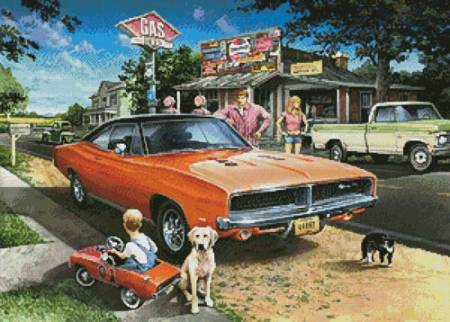 cross stitch pattern Country Road Dreams