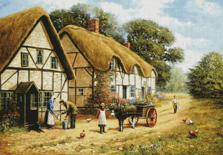 cross stitch pattern Delivering the Milk (Large)