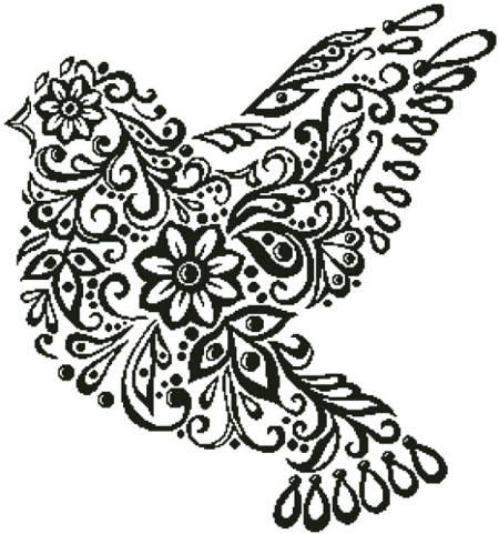 cross stitch pattern Dove Silhouette