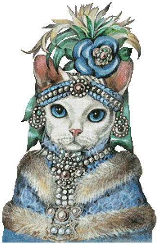 cross stitch pattern Devon Rex Mademoiselle