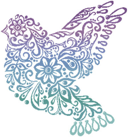cross stitch pattern Dove Silhouette (Colour)