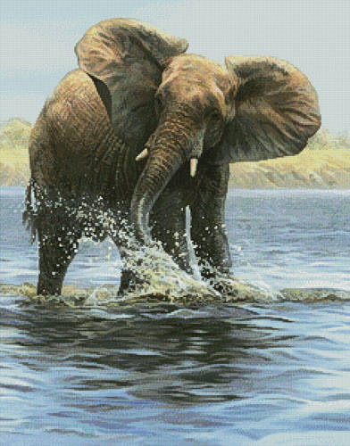 cross stitch pattern Elephant Painting
