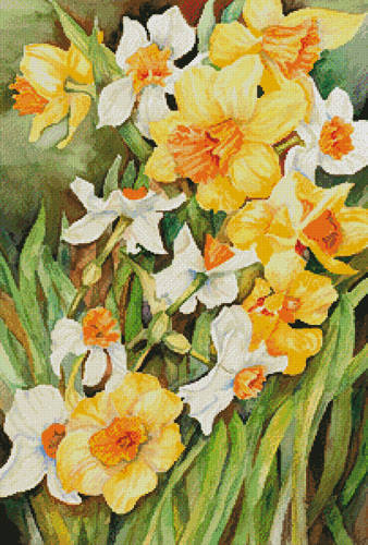 cross stitch pattern Early Spring Flowers