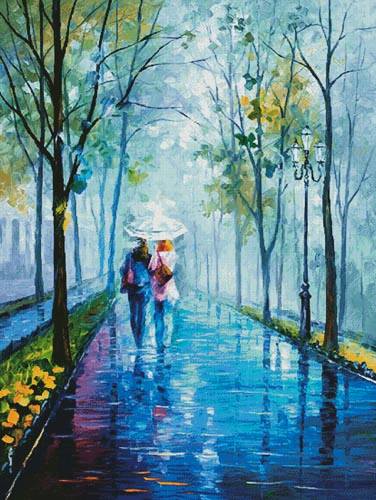 cross stitch pattern Foggy Stroll (Large)