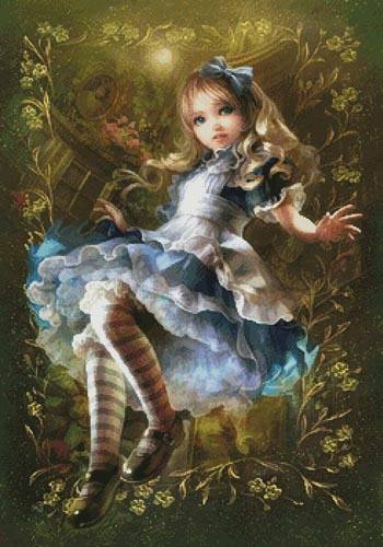 cross stitch pattern Floating Alice