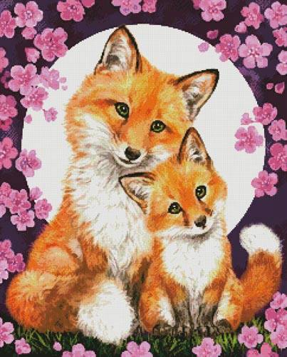 cross stitch pattern Flowery Night