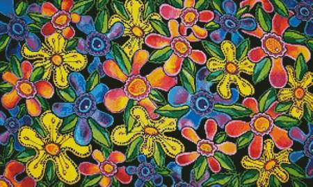 cross stitch pattern Funky Flowers