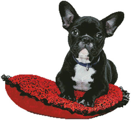 cross stitch pattern French Bulldog