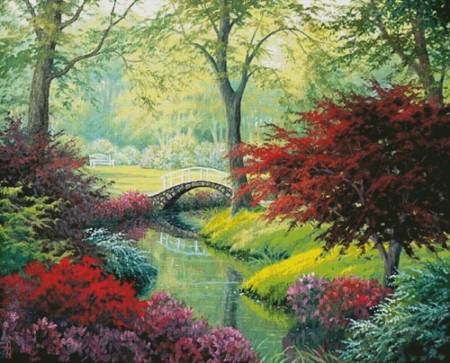 cross stitch pattern The Garden Bridge (Large)