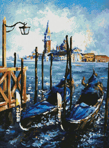 cross stitch pattern Gondolas in Venice