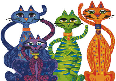 cross stitch pattern High Street Cats