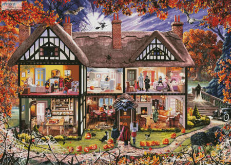 cross stitch pattern Halloween House Painting (Large)