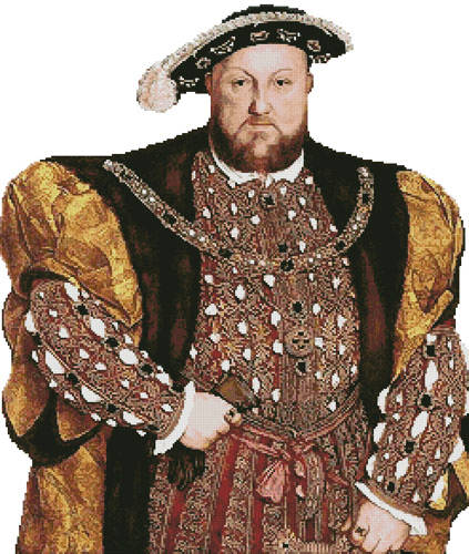 cross stitch pattern Henry the VIII (No Background)
