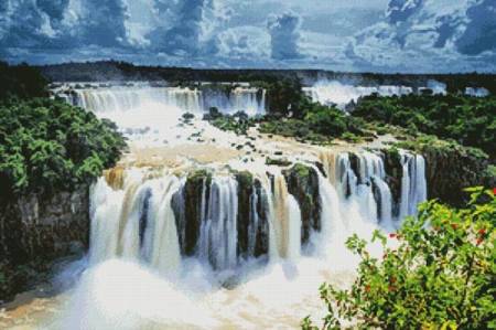 cross stitch pattern Iguazu Falls Photo