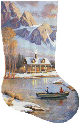 cross stitch pattern Last Catch of the Season Stocking(Right)