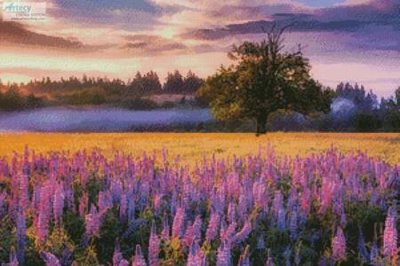 cross stitch pattern Lupine Sunrise