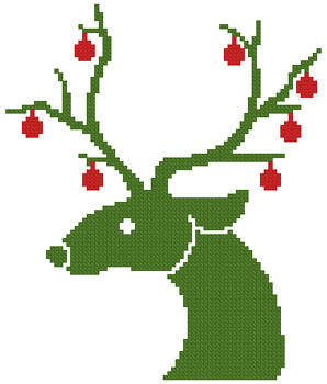 cross stitch pattern Little Christmas Reindeer