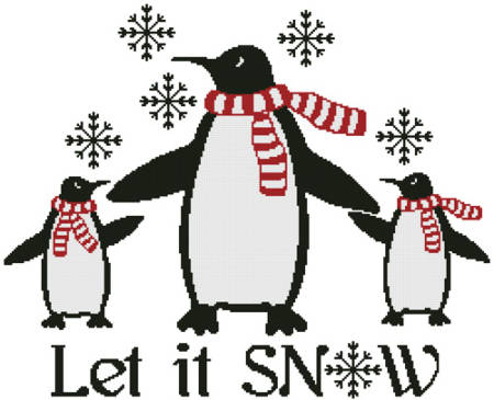 cross stitch pattern Let it Snow