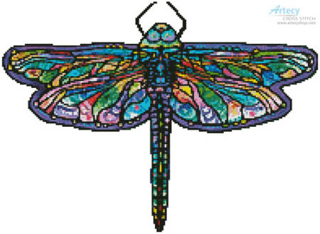 cross stitch pattern Mini Abstract Dragonfly (No Background)
