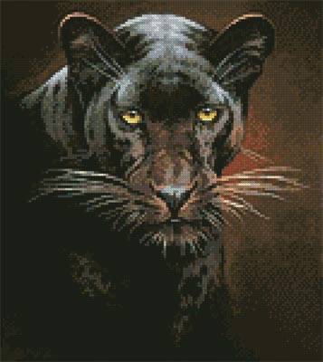 cross stitch pattern Mini Black Panther Portrait