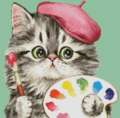 cross stitch pattern Mini Cat 85