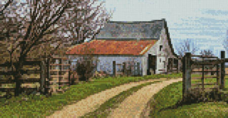 cross stitch pattern Mini Rustic Barn (Left)