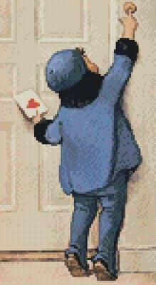 cross stitch pattern Mini V is for Valentine