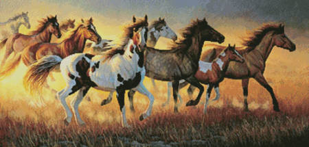 cross stitch pattern Mustangs
