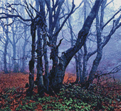 cross stitch pattern Misty Forest (Crop)