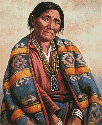cross stitch pattern Navajo Indian Woman (Large)