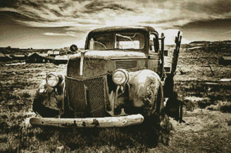 cross stitch pattern Old Car (Sepia) 2