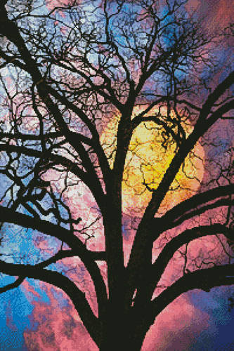 cross stitch pattern On a Moonlit Night