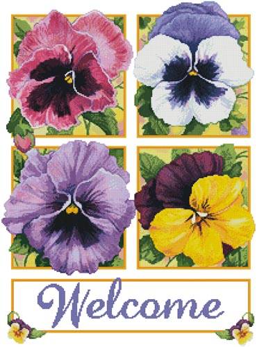 cross stitch pattern Pretty Pansies