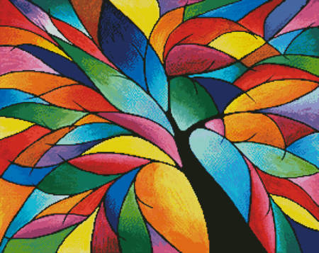 cross stitch pattern Rainbow Tree