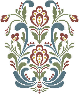 cross stitch pattern Rosemaling 10