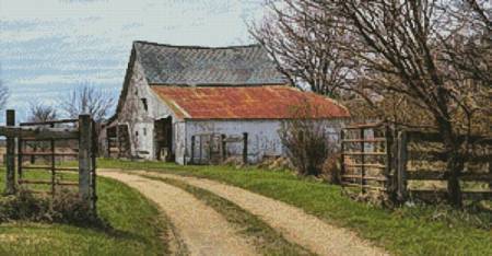cross stitch pattern Rustic Barn