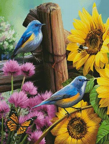 cross stitch pattern Sunflower Garden