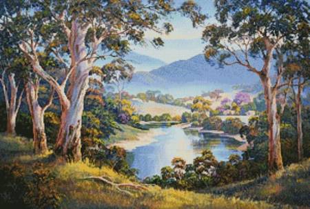 cross stitch pattern Spring Morning, Ovens Valley