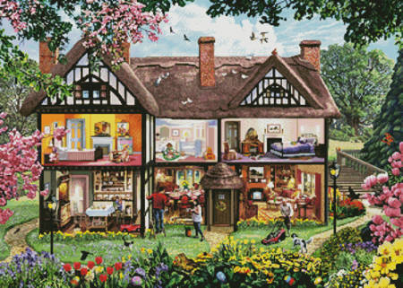 cross stitch pattern Spring House
