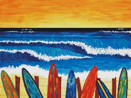 cross stitch pattern Surfs Up