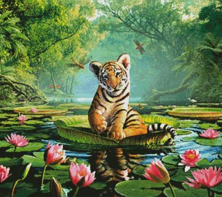 cross stitch pattern Tiger Lily