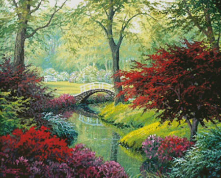 cross stitch pattern The Garden Bridge