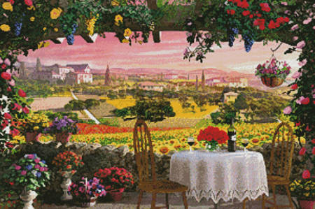 cross stitch pattern Tuscany Hills