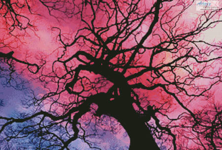 cross stitch pattern Twilight Tree