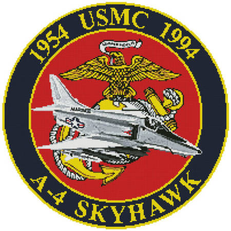 cross stitch pattern USMC A-4 Skyhawk Emblem