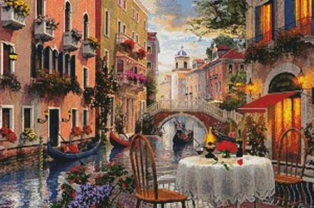 cross stitch pattern Venice Al Fresco