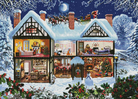 cross stitch pattern Winter House (Large)