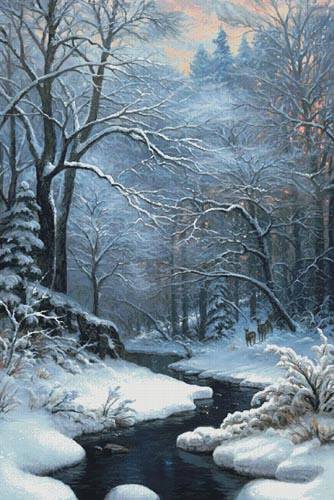 cross stitch pattern Winter Pose (Large)